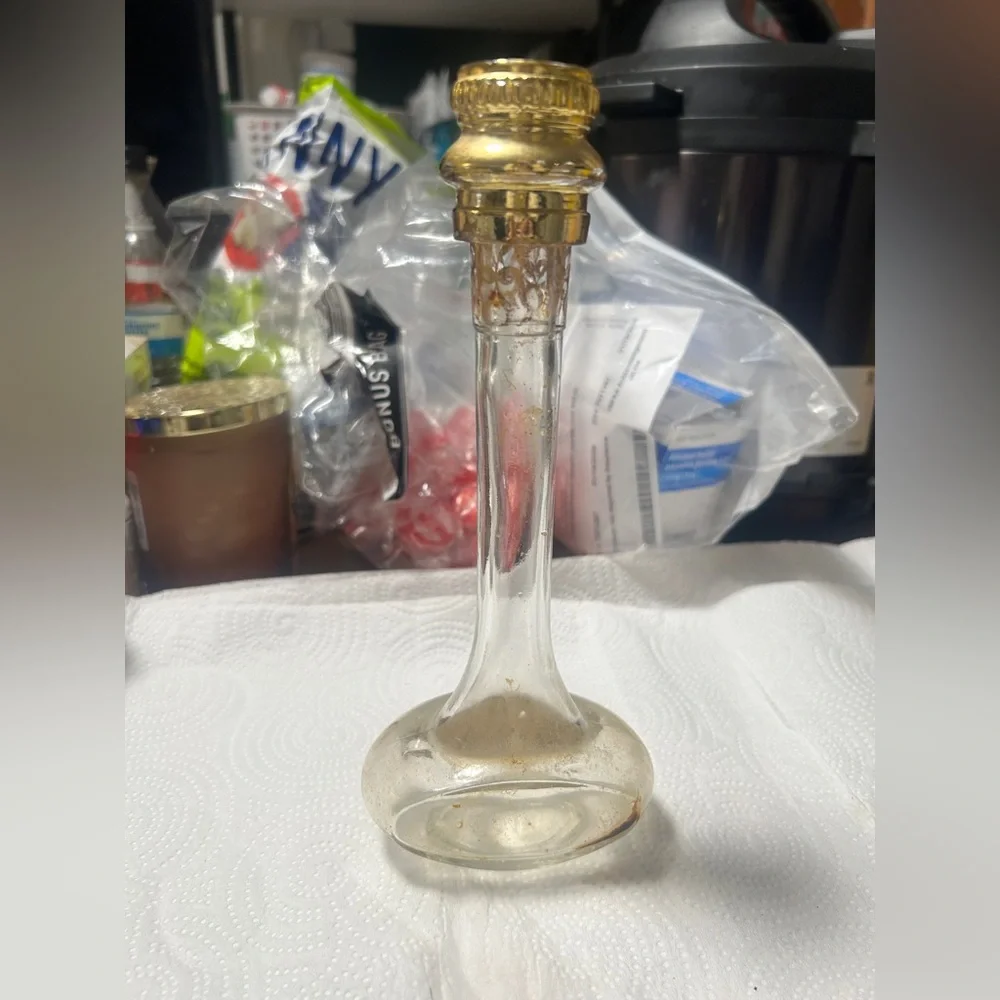 Avon Gold and Clear Rapture Bud Vase